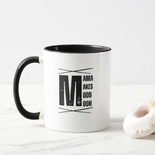 Minimal Mama Mood Moon Bear Design Mok (Met donut)
