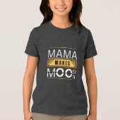 Minimal Mama Mood Moon Bear Design Tri-Blend Shirt (Voorkant)