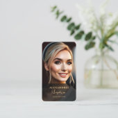 Minimal Marketing Professional Photo Black Sand Visitekaartje (Staand voorkant)