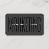 Minimal Marketing Professional Zwart Donker Grijs Visitekaartje (Voorkant)