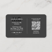 Minimal Marketing Professional Zwart Donker Grijs Visitekaartje (Achterkant)