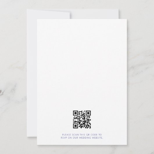 Minimal Marokkaanse Tegels Blue Golden QR Code Kaart (Achterkant)