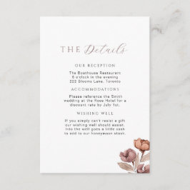 Minimal Mauve Dusty Roos Wedding Details Invoegen Informatiekaartje