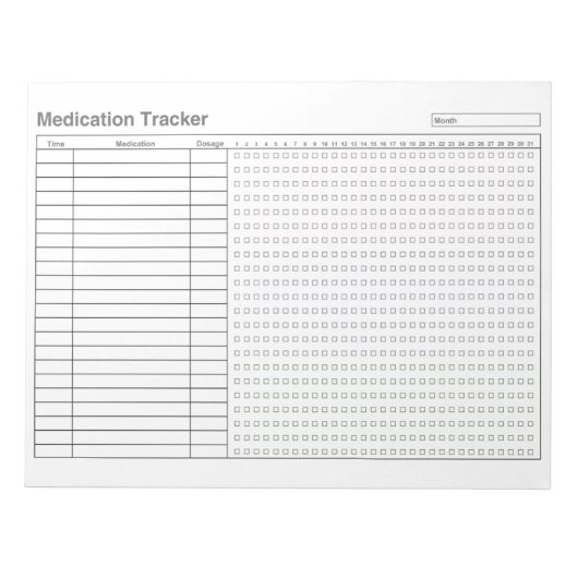 Minimal Medication Tracker  Notitieblok (Voorkant)