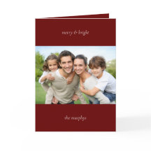 Minimal Merry and Bright Photo kerst Kaart