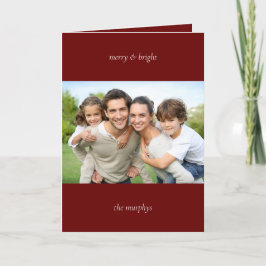 Minimal Merry and Bright Photo kerst Kaart