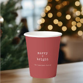 Minimal Merry + Bright Custom Name Holiday Papieren Bekers