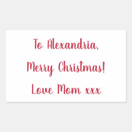 Minimal Merry Christmas beroemd gemaakt door Mom R Rechthoekige Sticker