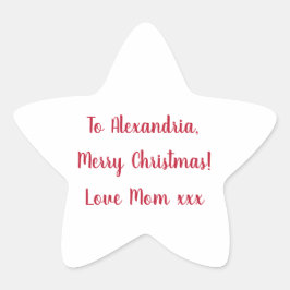 Minimal Merry Christmas beroemd gemaakt door Mom R Ster Sticker