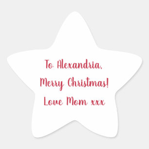 Minimal Merry Christmas beroemd gemaakt door Mom R Ster Sticker