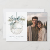 Minimal Merry Christmas Ornament Aankondiging (Voorkant)