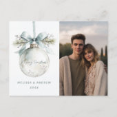 Minimal Merry Christmas Ornament Feestdagenkaart (Voorkant)