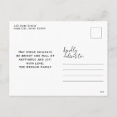 Minimal Merry Christmas Script Familie 2 Foto Feestdagenkaart (Achterkant)