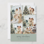 Minimal Merry Christmas Script Fotocollage Wijze Feestdagenkaart (Voorkant)