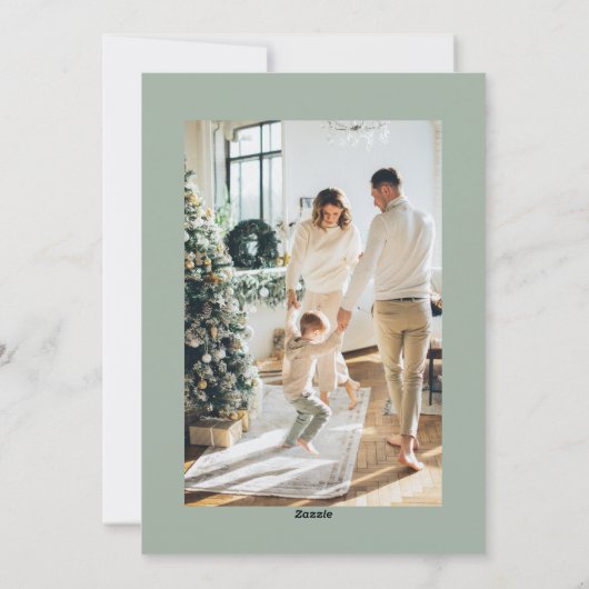 Minimal Merry Christmas Script Fotocollage Wijze Feestdagenkaart (Achterkant)