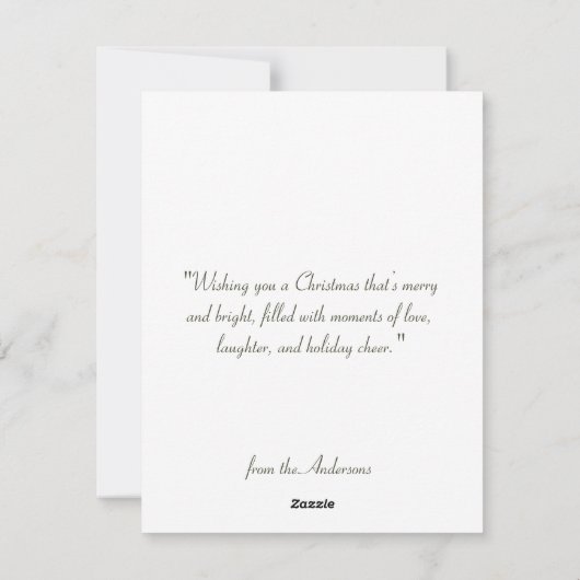 Minimal Merry Christmas Tree Greenery Feestdagenkaart (Achterkant)