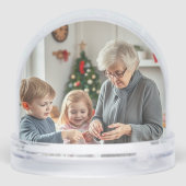 Minimal Merry Christmas Two Family Photo  Sneeuwbol (Achterkant)