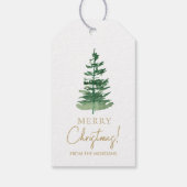 Minimal Merry Christmas Waterverf Pine Custom Cadeaulabel (Achterkant)