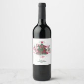 Minimal Merry Christmas Wine label Wijn Etiket (Voorkant)