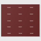 Minimal MERRY | Deep Red Holiday Cadeaupapier (Vlak)
