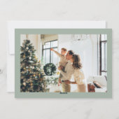 Minimal Merry Everything Vier foto's Sage Green Feestdagenkaart (Achterkant)