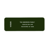 Minimal MERRY | Forest Green Holiday Address Label (Voorkant)
