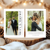 Minimal Merry & Married Christmas Foto Passen getr Feestdagenkaart