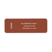 Minimal MERRY | Terracotta Holiday Address Label (Voorkant)