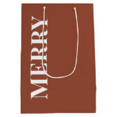 Minimal MERRY | Terracotta Holiday Medium Cadeauzakje (Achterkant)
