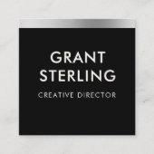 Minimal Metallic Black Gold QR Code Professional Vierkante Visitekaartje (Voorkant)