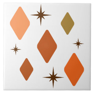 Minimal Mid Mod Diamonds Sinaasappel Tegeltje
