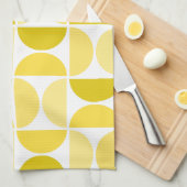 Minimal Midcentury Bowls Art Yellow Theedoek (Quarter Fold)