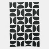 Minimal Midcentury Bowls Art Zwart Wit Theedoek (Verticaal)