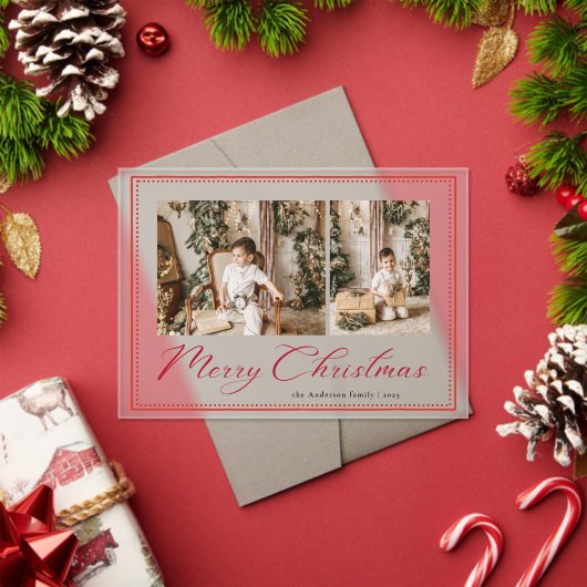 Minimal Minimalist Script  Photo Christmas Card Acryl Uitnodigingen (Insity (Feestdagen))