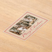 Minimal Minimalist Script  Photo Christmas Card Acryl Uitnodigingen (Laagn)