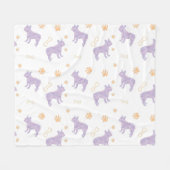 Minimal mint french bulldog Silhouette blanket Fleece Deken (Voorkant (Horizontaal))