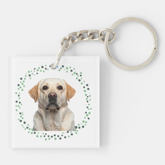 Minimal Mint Labrador | Custom Name & Photo Sleutelhanger (Achterkant)