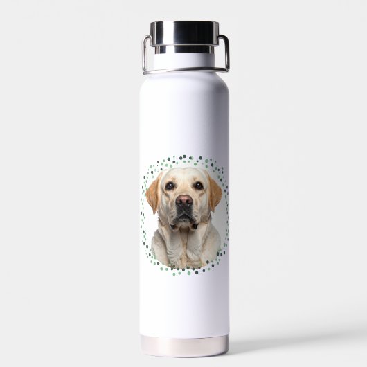 Minimal Mint Labrador | Custom Name & Photo Waterfles (Achterkant)