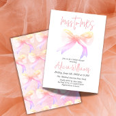 Minimal Miss to MRS Ribbon Pink Bow-Vrijgezellenfe Kaart