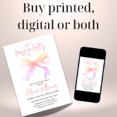 Minimal Miss to MRS Ribbon Pink Bow-Vrijgezellenfe Kaart