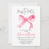 Minimal Miss to MRS Ribbon Pink Bow-Vrijgezellenfe Kaart (Voorkant)