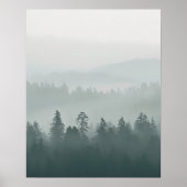 Minimal Misty Forest Wall Art Poster (Voorkant)
