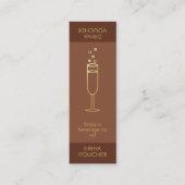 Minimal Mocha Event Logo Gold Bubbly Drink Voucher Mini Visitekaartje (Voorkant)