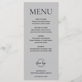 Minimal Mod Grey Black Corporate Event logo Aangep Menu