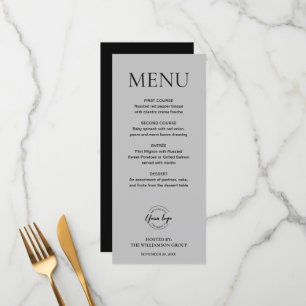 Minimal Mod Grey Black Corporate Event logo Aangep Menu