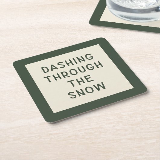 Minimal Mod Typography Kerst Onderzetter | Green (Schuin)