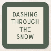 Minimal Mod Typography Kerst Onderzetter | Green (Voorkant)