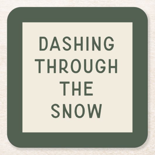 Minimal Mod Typography Kerst Onderzetter | Green (Voorkant)