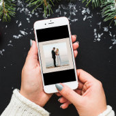 Minimal Modern 2 foto Getrouwd Kerstmis Taupe Feestdagenkaart