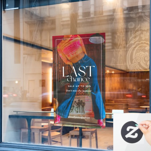 Minimal Modern 90s Mode Sale Clearanc aanpassen Raamsticker (Cafe Raam)